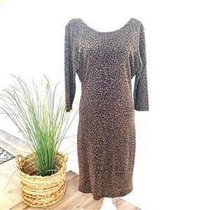 Shrup drop back black and gold long sleeve stretch cocktail dress size L